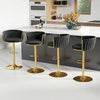 Velvet Swivel Barstools Adjustable Counter Stools with Woven Backrest