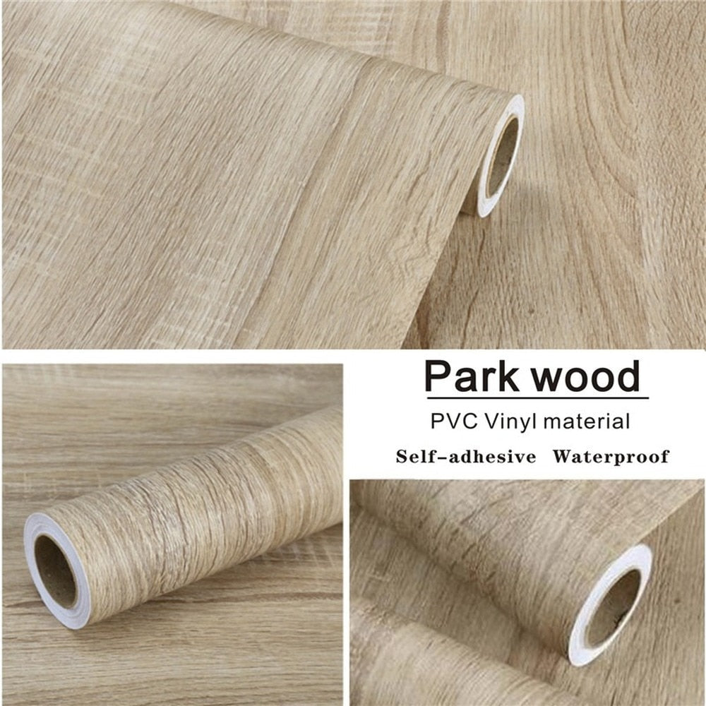 Timber Sticker Vinyl Wood Grain Stickers Wardrobe Cabinet Table Furniture Renovation ...