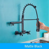 Wall Mounted Kitchen Faucet Kitchen Pull Down Spray 360 Rotation Tap