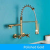 Wall Mounted Kitchen Faucet Kitchen Pull Down Spray 360 Rotation Tap