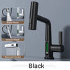 Waterfall Pull Out Kitchen Faucet White Intelligent Digital Display Tap