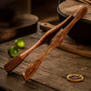 Wood Food Tong Heat-Resistant Kitchen Clip for Steak Bread BBQ Frying