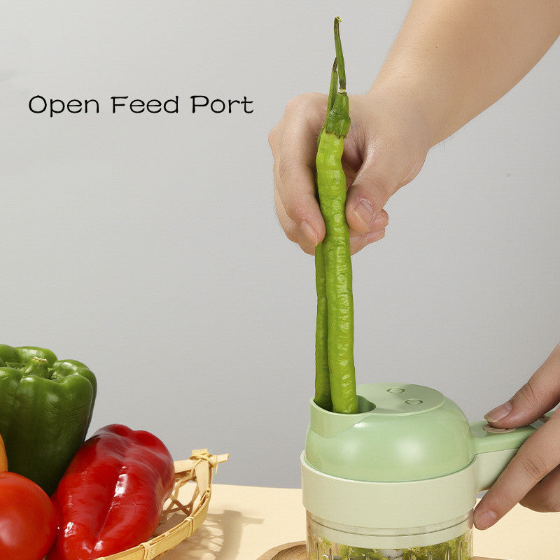 4 In 1 Handheld Vegetable Cutter Set Wireless Electric Garlic Masher –  Kitchen Groups
