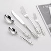 24Pcs Cutlery Set Stainless Steel Vintage Western Dinnerware Tableware