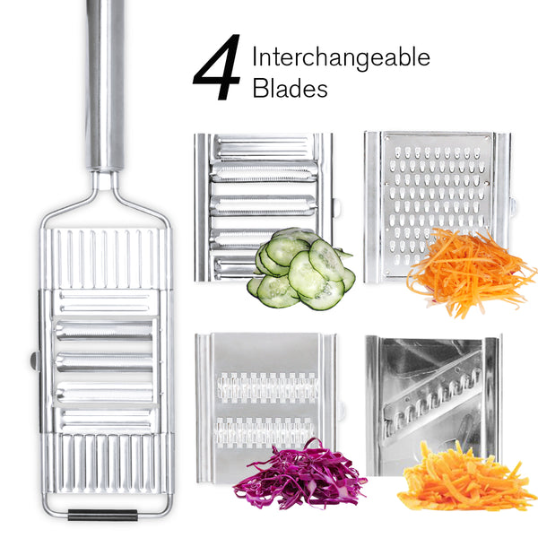 4 In 1 Shredder Cutter Stainless Steel Portable Manual Vegetable