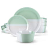 12/24/36pcs Embossed Stoneware Tableware Set with Dinner Dessert Plate Soup Bowl Mug
