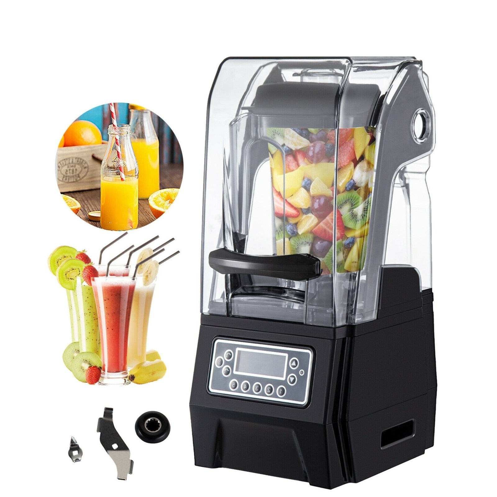 VEVOR Commercial Smoothie Blenders 1.5L /50.7 oz. 1500-W 5-Speed