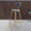 Simple Golden Bar Stool With Back Rest