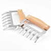 2pcs Stainless Steel Plus Wood Handle Multifunction Meat Shredder Claws