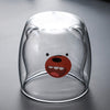 Glass Mugs Double Wall Glass Mug Bear Animal Double Layer Glass Mug