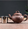 Purple Clay Teapot Single Pot with Built-in Stainless Steel Filter