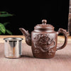 Purple Clay Teapot Single Pot with Built-in Stainless Steel Filter