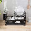 2-Tier Dish Drying Rack with Drainboard Drainer Kitchen Organizer