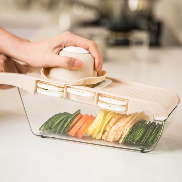 Mandoline Vegetable Slicer With Stainless Steel Blades – Kitchen Groups