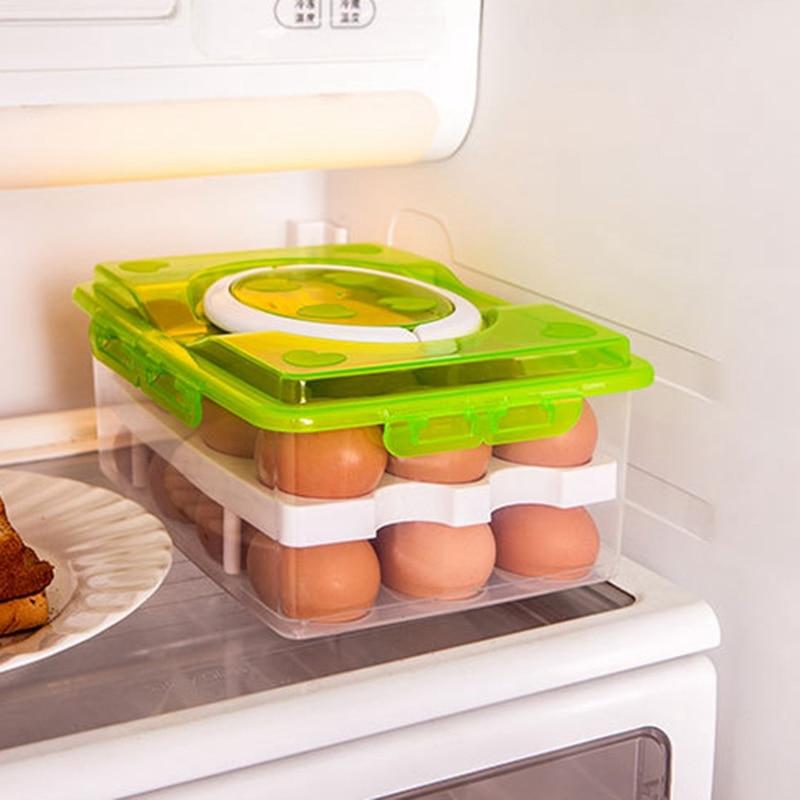 24 Grid Egg Plastic Box Organizer For Home And Kitchen