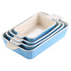 4-Piece Table Baking Dish Plate Set with Ceramic Handle Oven