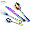 Dinnerware Set Colorful Rainbow Knife Fork Teaspoon Dishwasher Safe