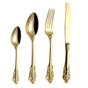 Elegant Stainless Steel Royal Cutlery Set In Gold Or Silver Finish