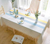 Creative Plaid Decorative Linen Tablecloth With Tassel