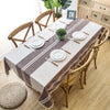Plaid Decorative Linen Tablecloth With Tassel