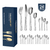 24Pcs Explosive Pattern Stainless Steel Cutlery Set Dinnerware Set