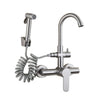Kitchen Faucet With Spray Gun Wall Mounted Hot Cold Water Mixer Tap