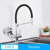 Black White Filtered Kitchen Faucets Pull Out 360 Rotation Mixer Tap