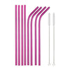 Stainless Steel Color Reusable Metal Straws Set with Cleaner Brush