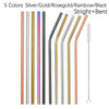 Stainless Steel Color Reusable Metal Straws Set with Cleaner Brush